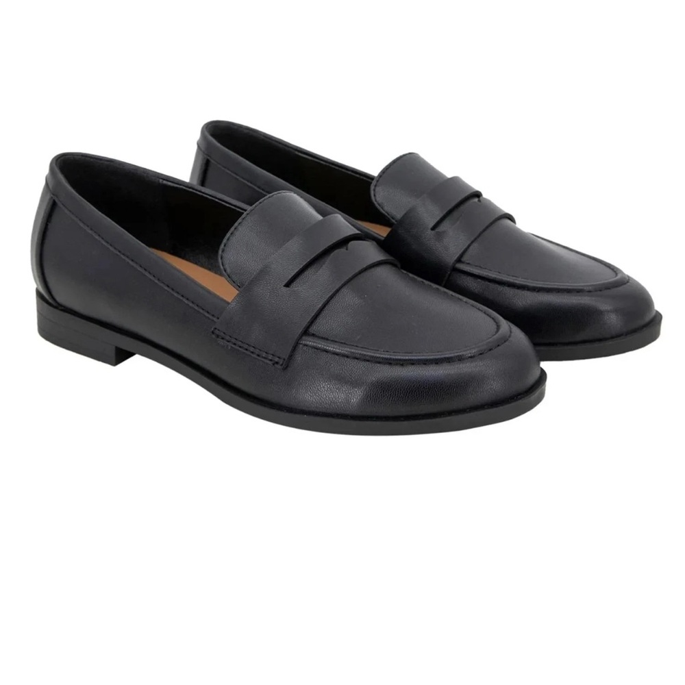 Kensie Gitty Womens Black Shoe Penny Loafer Slip-on Moccasin